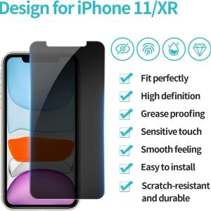 3 Pack Privacy Screen Protector for iPhone 11/iPhone XR
